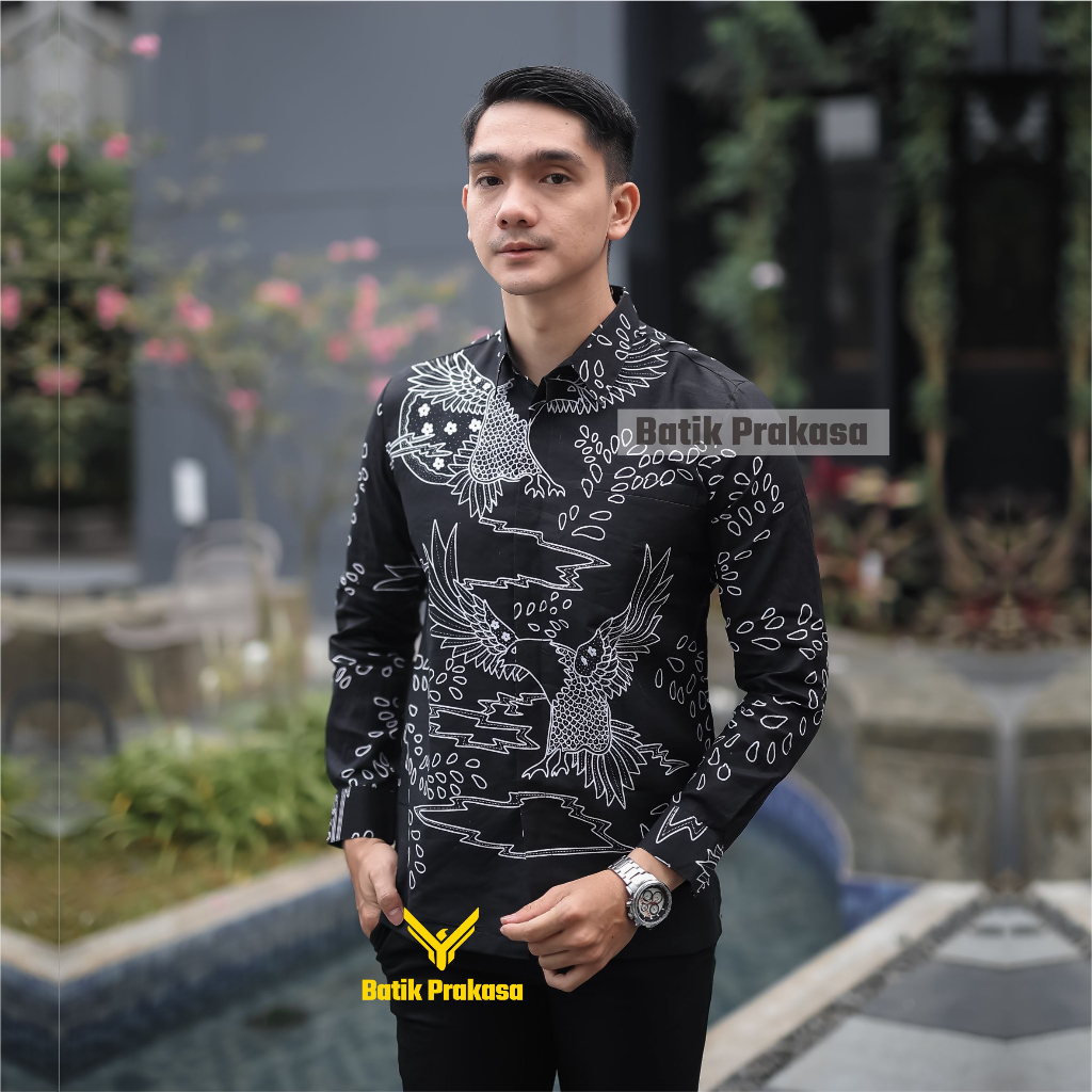 Kemeja Batik Prakasa Motif Manohara Slimfit Lengan Panjang Batik Solo