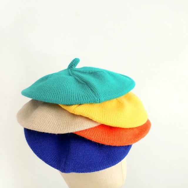 TOPI BARET ANAK CEWEK KOREA CAP PELUKIS PEREMPUAN FASHION KIDS KUPLUK RAJUT SELBGRAM TERBARU