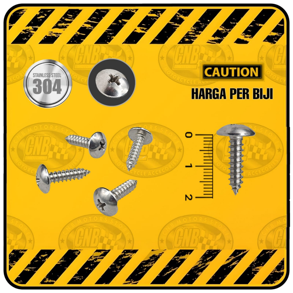 Sekrup Skrup STAINLESS Baut Body M5 x 20 | M5x20 ( Setara Baut Kunci 8 | Panjang 2 cm )