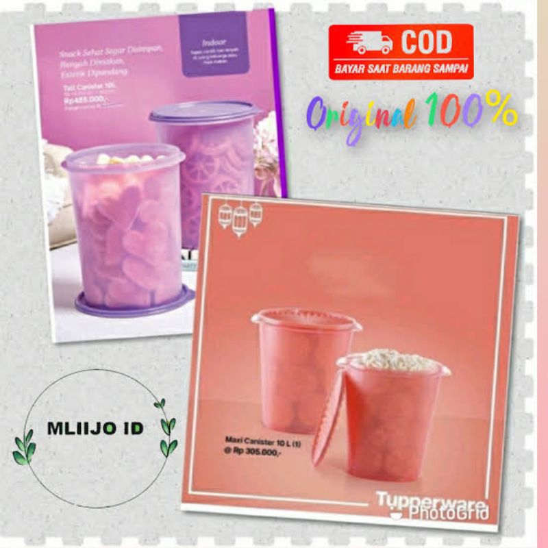 tupperware tall canister maxi canister 10 L toples kerupuk jumbo