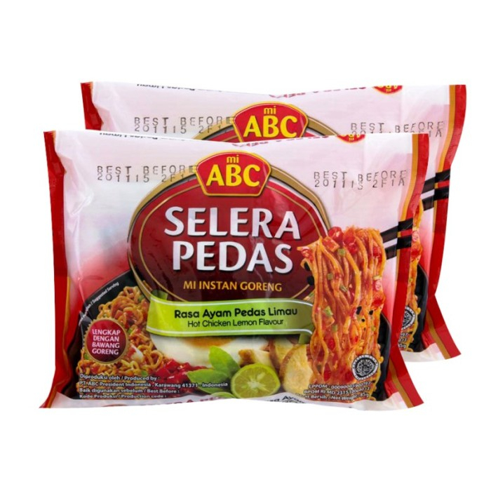 

Mie Instan ABC Selera Pedas Rasa Ayam Pedas Limau (Goreng)