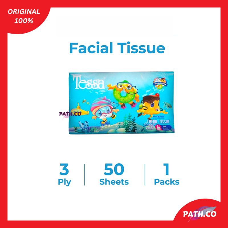 Tessa Travel Pack 50's 3 Ply | Tisu Wajah Tessa | Special Edition Facial Tissue Tessa Multifungsi [ 