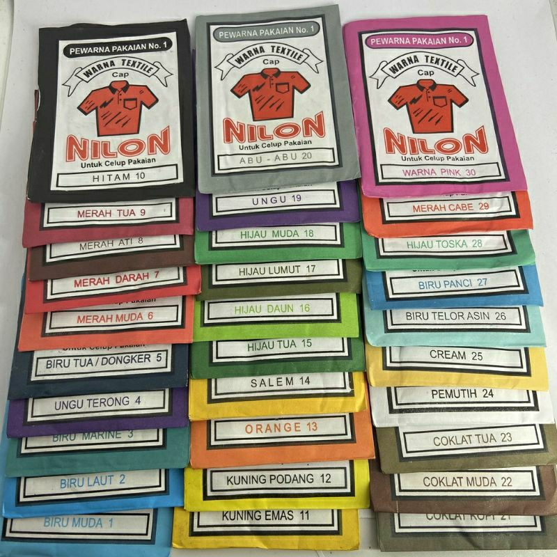 Wantex/Wantek/Pewarna pakain/Pewarna baju/Pewarna celana untuk 1 pack isi 10 pcs