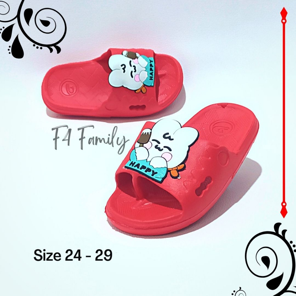 MD79 - Sendal Anak Perempuan Usia 3 5 Tahun Slip On Motif Kelinci Model Baru