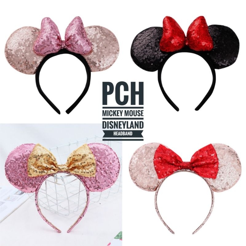 Bando Mickey Mouse Jumbo Disneyland Premium Quality / BANDO MIKI / BANDO Disney Glitter / Mickey Mouse Disney Headband Bando Anak Aksesoris Rambut