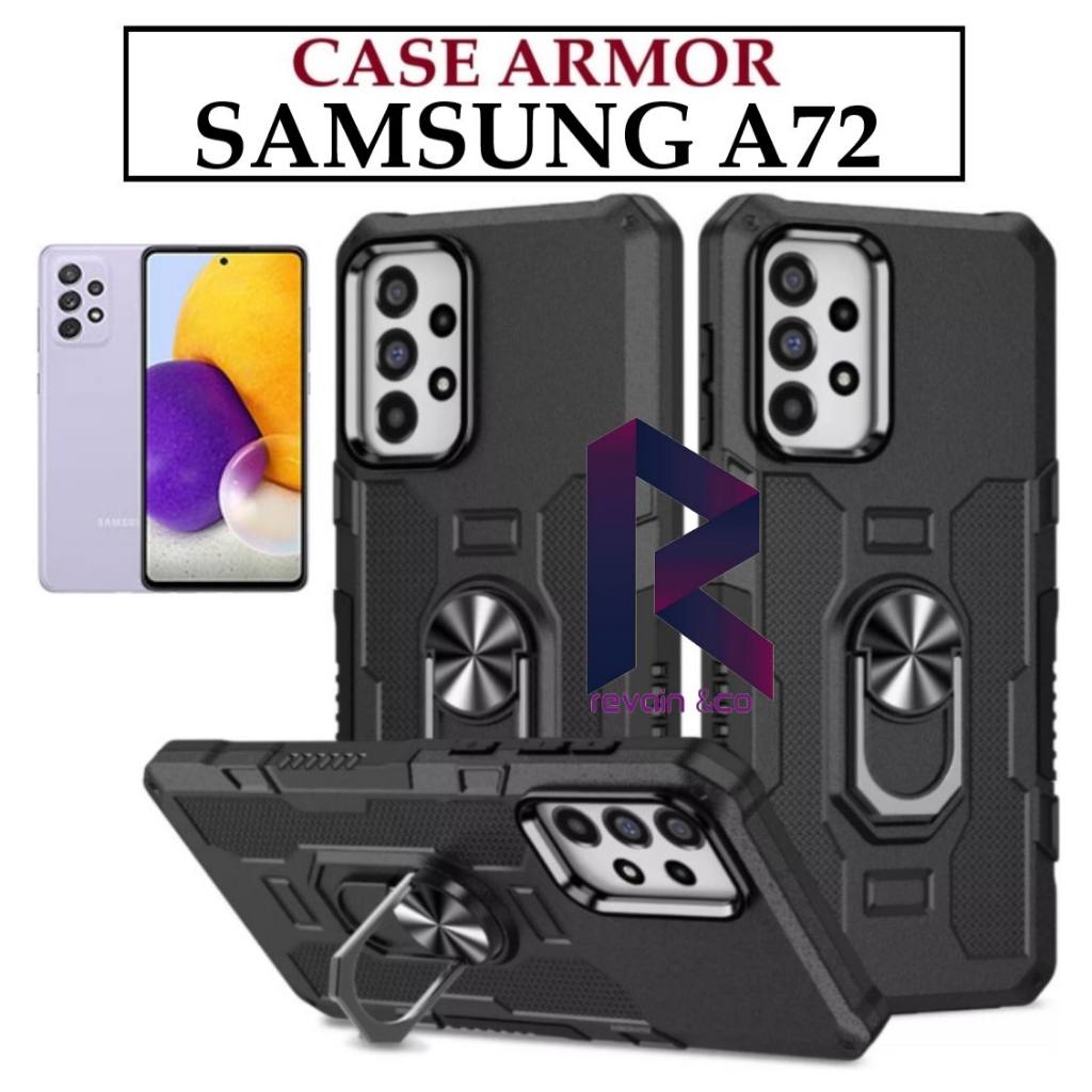 Case Armor SAMSUNG A72 Iring Cincin Magnetic Kesing Hp Protect kamera Premium Hard Case Standing Robot Pelindung Kamera