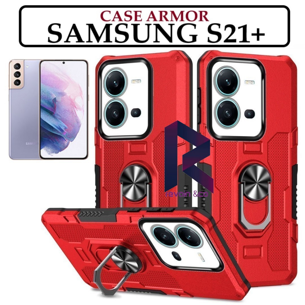 Case Armor SAMSUNG GALAXY S21+ Iring Cincin Magnetic Kesing Hp Protect kamera Premium Hard Case Standing Robot Pelindung Kamera