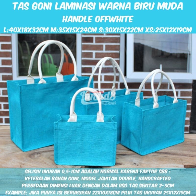 INNSID3 Tas Goni Laminasi BIRU MUDA Handle OFFWHITE