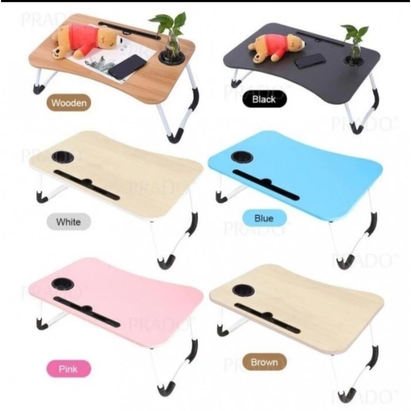 Meja Laptop Portable Lipat Lipet Kayu Belajar Komputer Anak iPad 40*60