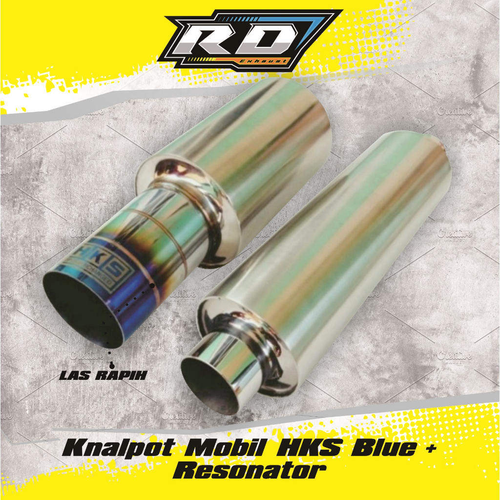 Knalpot Mobil HKS Blue + Resonator Suara Bass Kering
