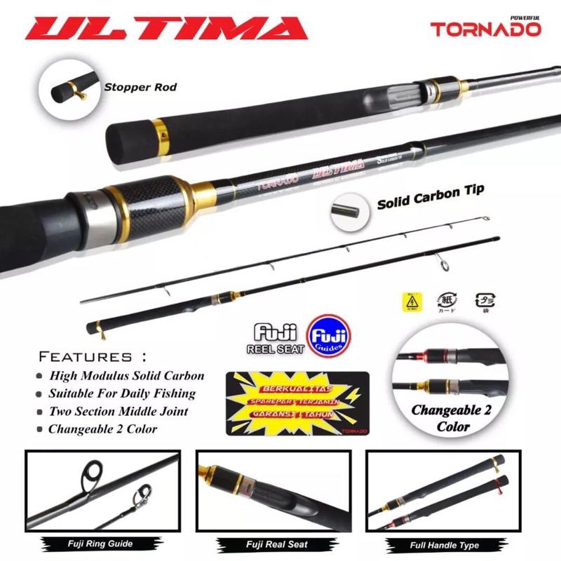 Joran Pancing Spinning TORNADO ULTIMA // Panjang 150, 165 & 180