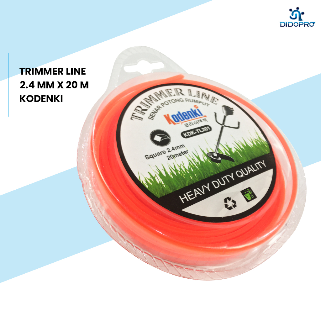 Senar potong rumput trimmer line 2.4mm x 20meter blade senar pisau rumput