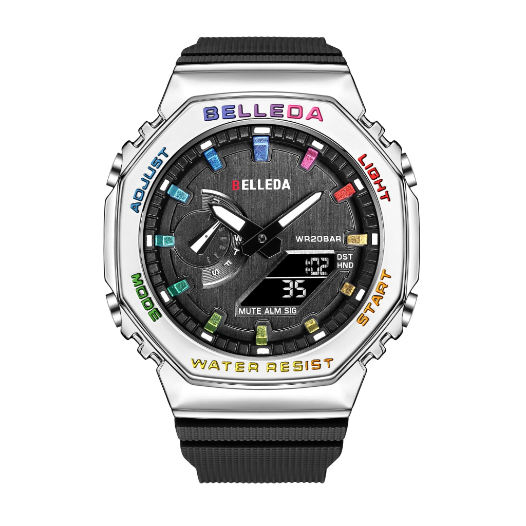 Jam Tangan Pria BELLEDA 9528 Olahraga Militer Anti Air Luminous Analog &amp; Digital Tali Silikon Multifungsi Jam Tangan Cowok