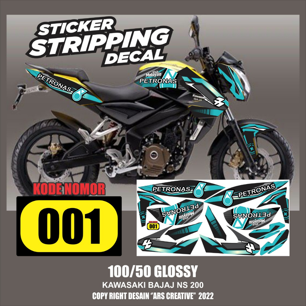 Striping Variasi Kawasaki Bajaj NS 200 Petronas