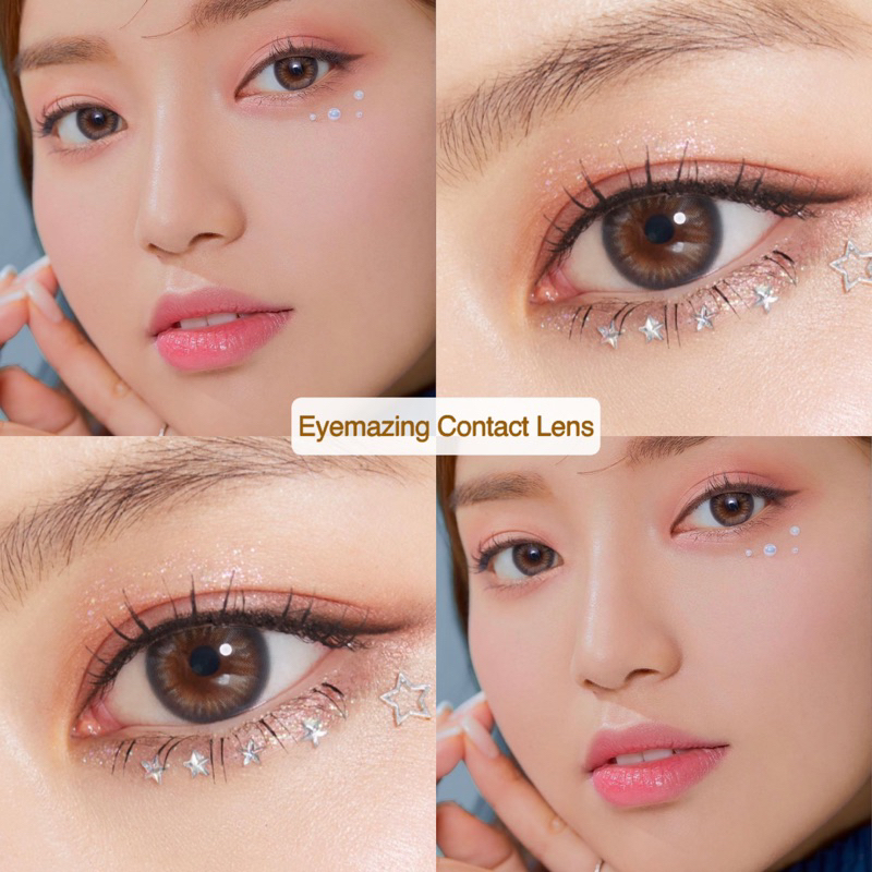 EYEMAZING Softlens - LYCHEE Gray / Brown / Abu / Coklat Normal Minus Beda Minus