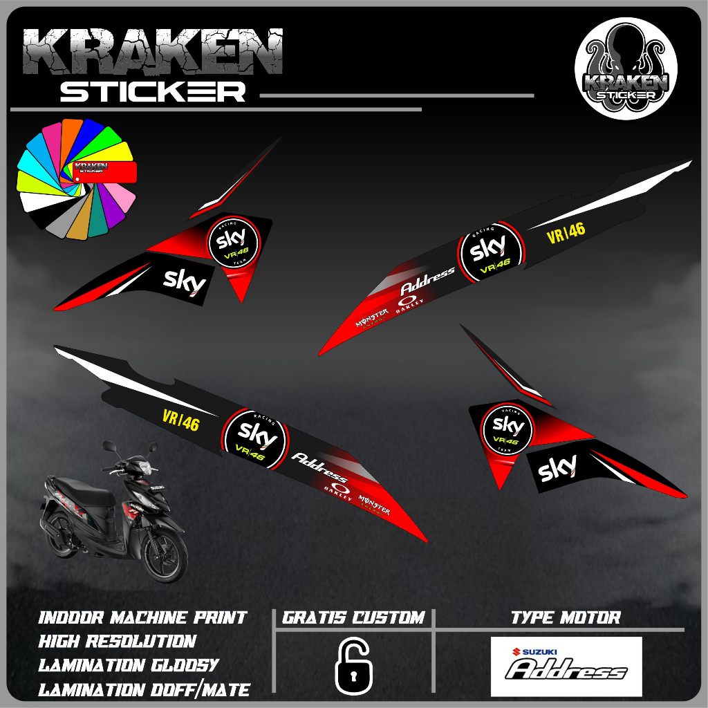 Striping Sticker SUZUKI ADDRESS sticker variasi ADDRESS CODE 01