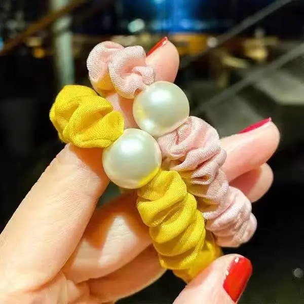 DOMMO - D6140 Ikat Rambut 1 PCS F5128 / Ikat Rambut Mutiara /Hair Band Korea Style / Karet Fashion Wanita / Ikat Rambut Gaya Korea / Hair Band Pearl