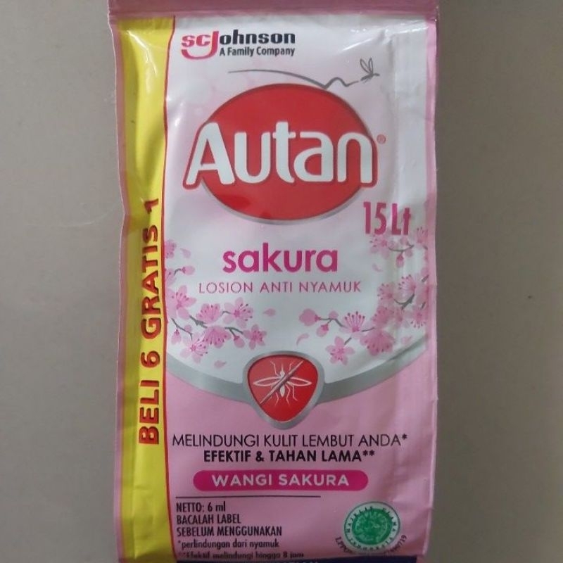 Autan sachet lotion anti nyamuk pink sakura 6 ml ecer