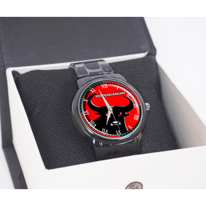 Jam Tangan Stainless PDI Perjuangan PDIP Partai Custom Logo