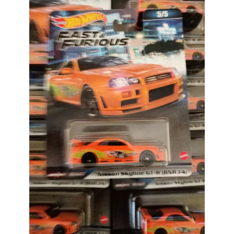 Hot Wheels Nissan Skyline GTR BNR34 R34 Fast and Furious Orange Premium