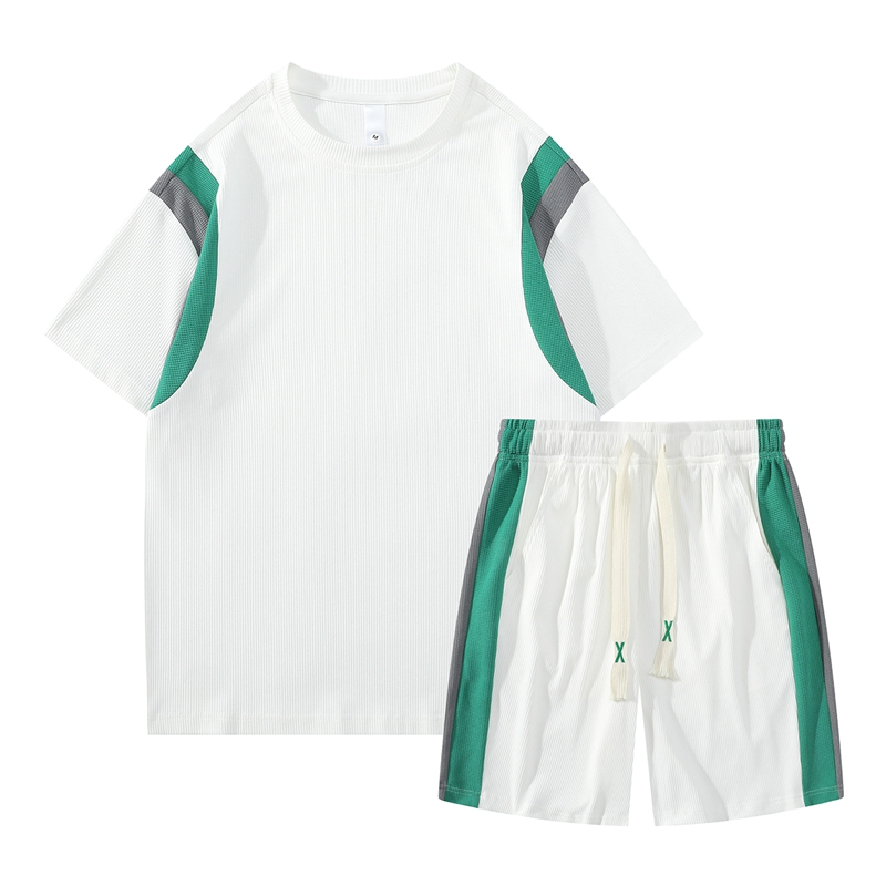 Baju Olah Pria Sport Yoga Set Vest Shirt Top Shorts Set Pakaian Olahraga Unisex Sport Wear S16