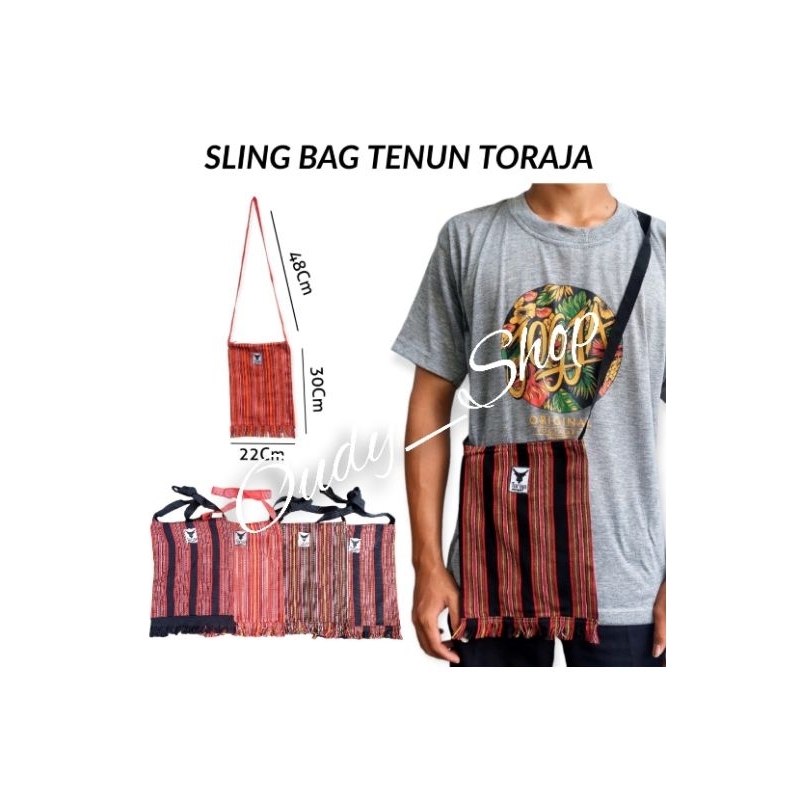 Tas Selempang Sling Bag Rajut Tenun Toraja Oleh Oleh Sulawesi