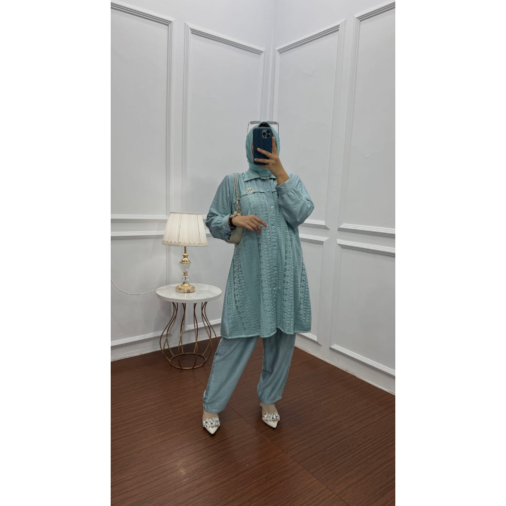 one set AUFA mix brokat by jamilah kekinian ootd