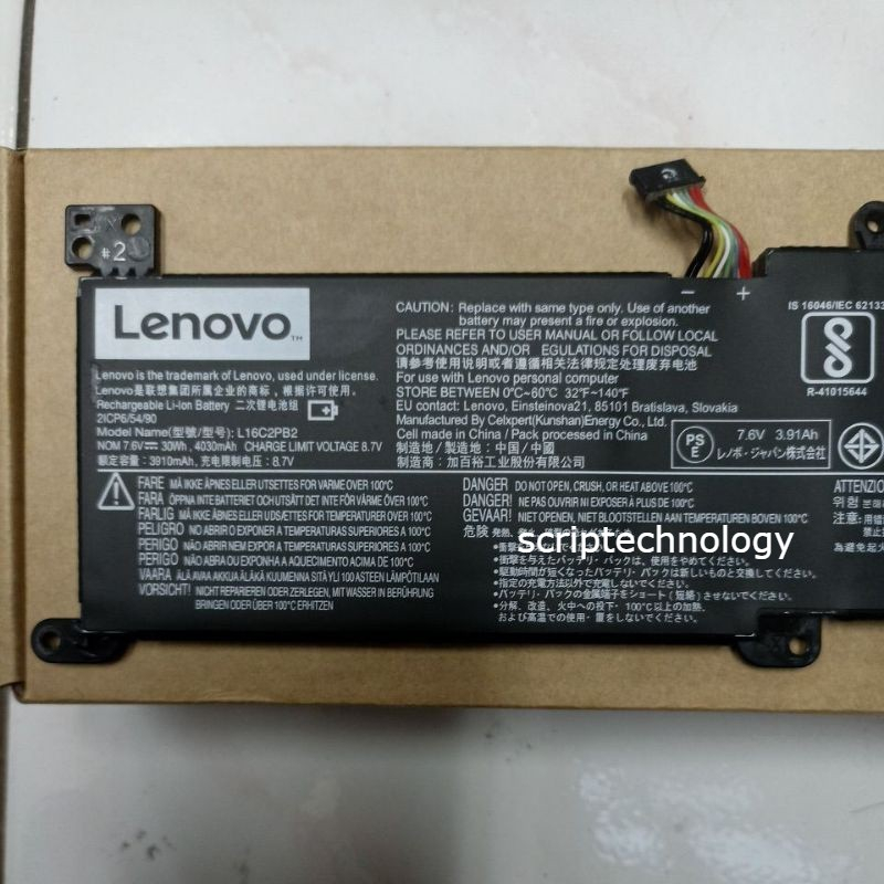 Baterai Laptop Ori Lenovo L16M2PB1 L16C2PB2 L16L2PB2 L16M2PB3