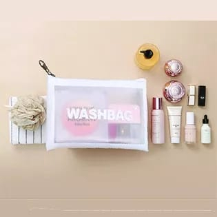 Tas Kosmetik Washbag Tempat Penyimpanan Alat Make Up Pouch Make Up Travelling Waterproof  Tas Kosmetik Transparant WASHBAG Pouch Travel Make Up Bag Organizer Dompet Kosmetik Toiletry Waterproof Pouch Kosmetik