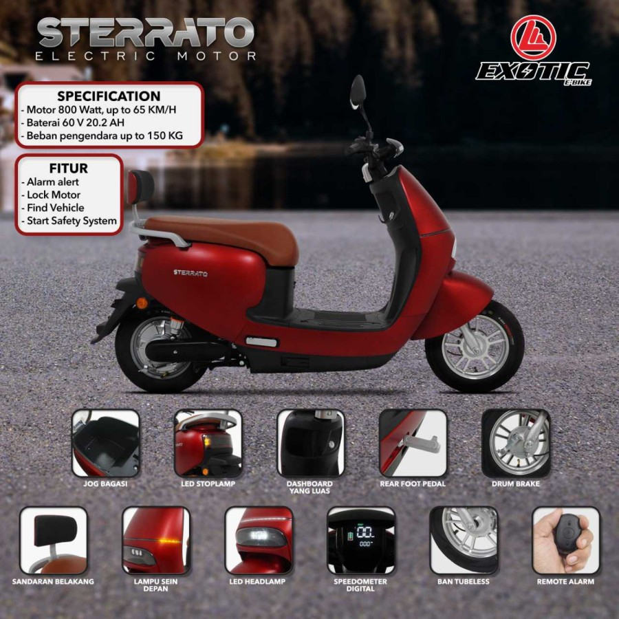 SEPEDA MOTOR LISTRIK STERRATO STERATO PACIFIC EXOTIC