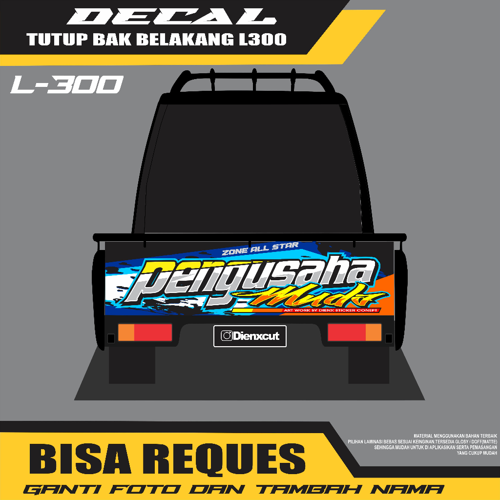 Sticker decal keren tutup bak belakang L300 terbaik termurah