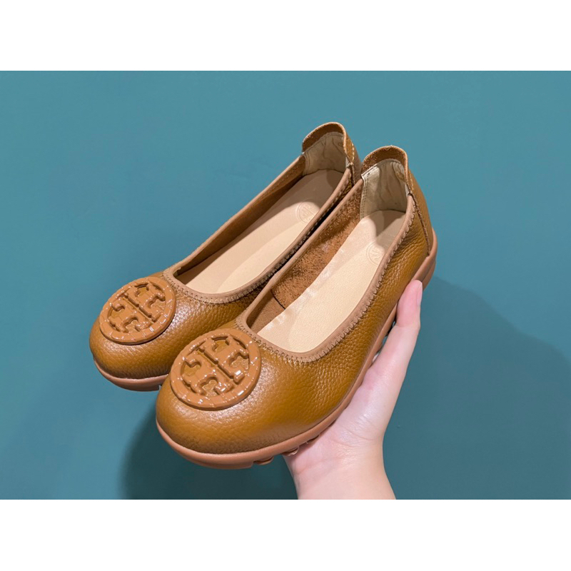 Tory Burch radial logo kayu kulit sapi asli 100%