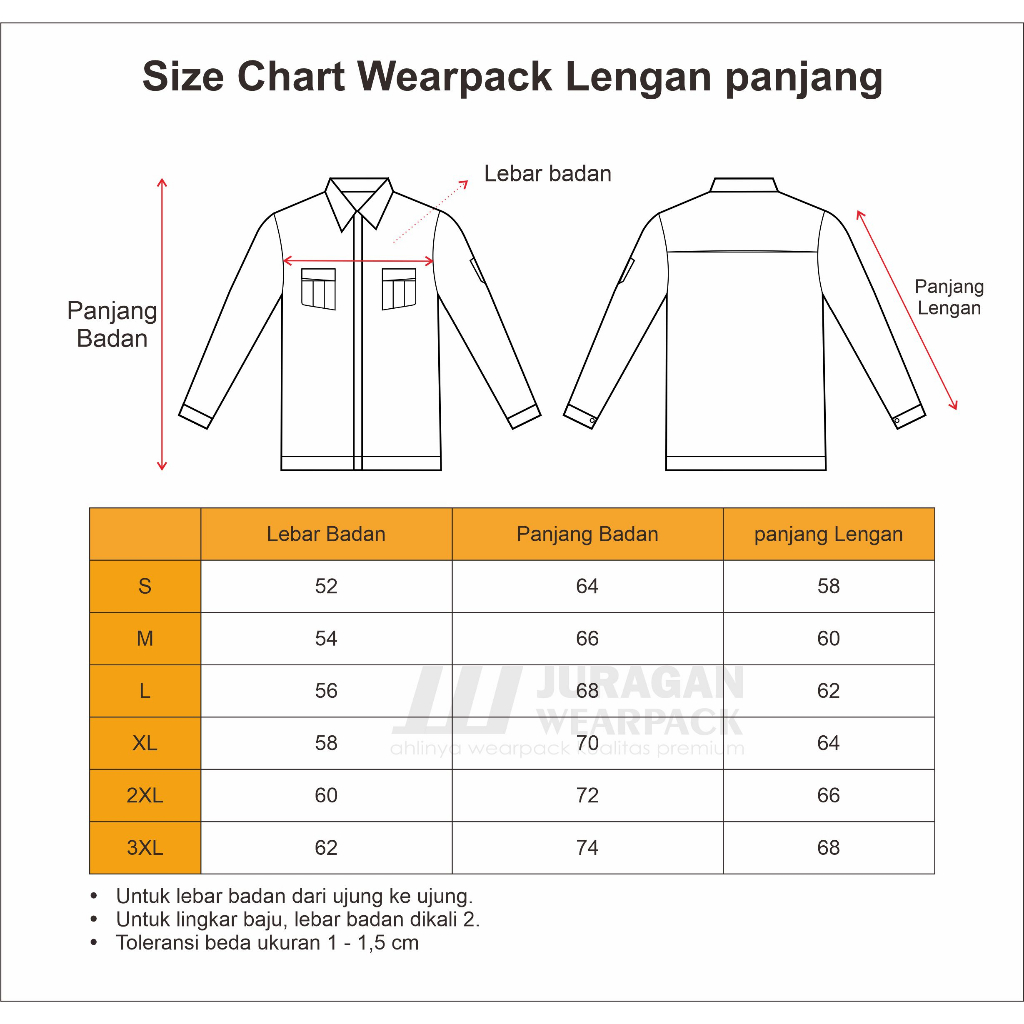 Wearpack Kerja Lengan Panjang / Baju Wearpack Safety Kerja Warna Putih