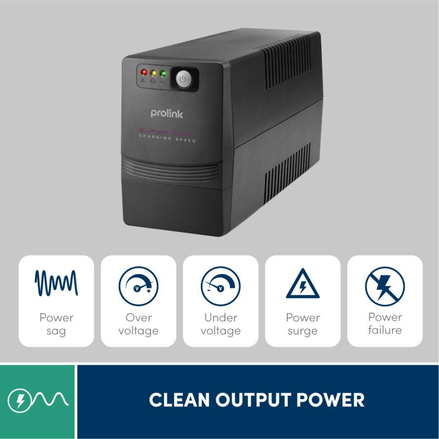 650VA UPS PROLINK PRO700SFC 360 Watt Super Fast Charging Line Interactive Garansi Resmi 1 Tahun