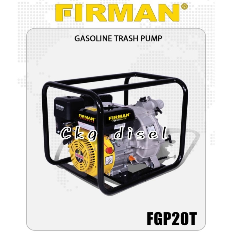 Mesin Pompa Lumpur 2 Inch Bensin Trash Pump Firman FGP 20 T FGP 20T