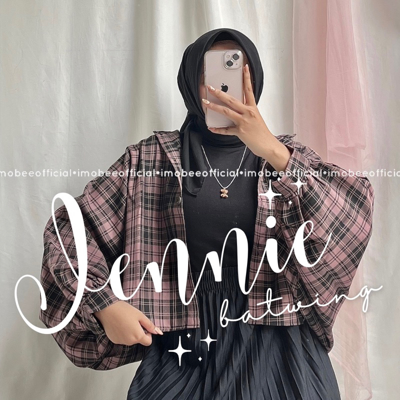 JENNIE BATWING TARTAN OVERSIZE CROP GRIDY SEMIWOOL FLANEL // KEMEJA OUTER BATWING OVERSIZE