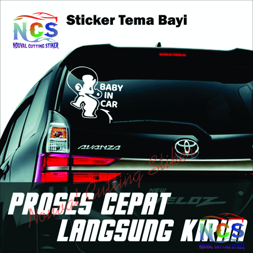 Stiker cutting kaca belakang gambar lucu keren terbaru