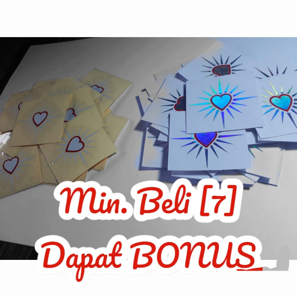 

Stiker PSHT Berkilau Hati Bersinar Hologram/Reflektif Anti Air