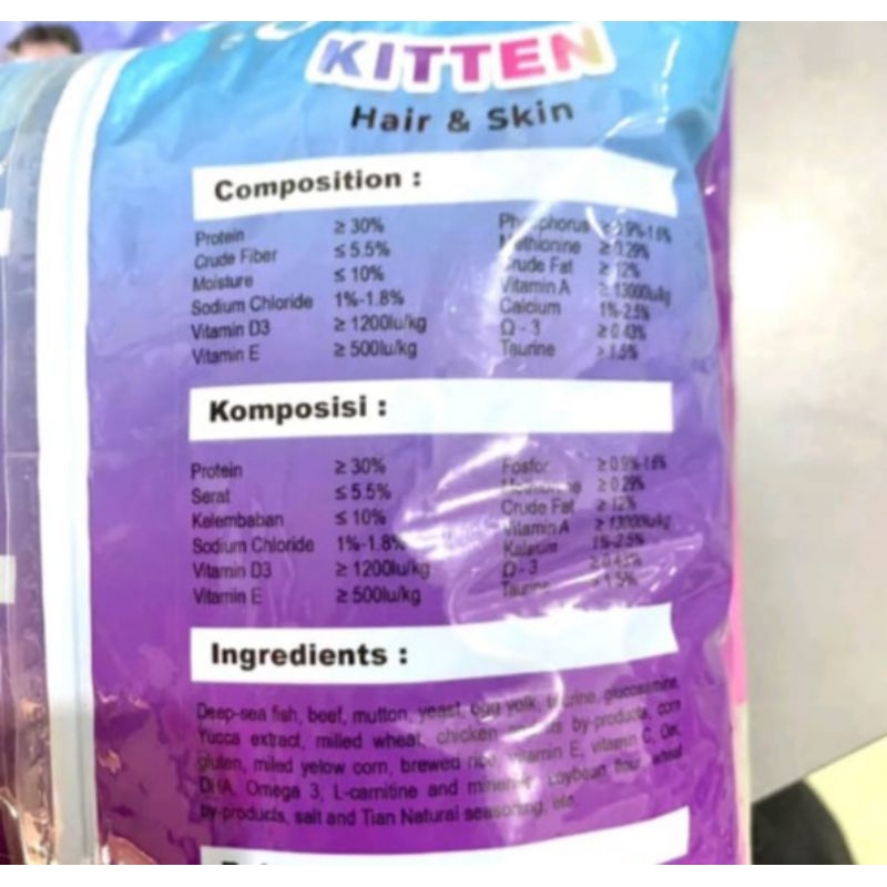 Oricat kitten 800gr, kibble ikan/makanan kucing kecil