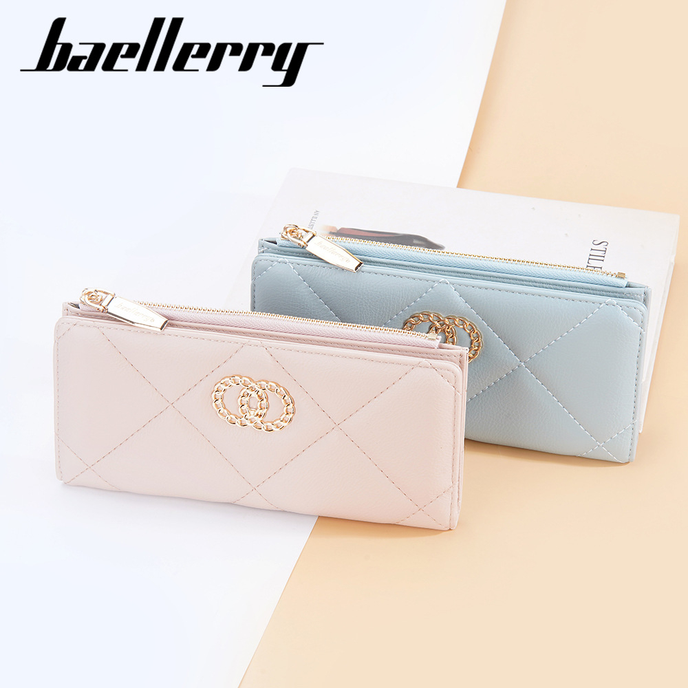 [BISA COD] BAELLERRY N2384 Dompet Wanita Panjang Bahan Kulit PU Leather Premium