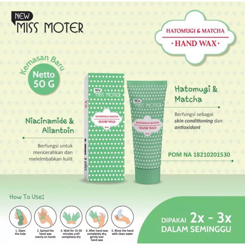 SYB - Miss Moter Matcha &amp; Milk Hand Face Wax Niacinamide Peeling Gel Off Mask Scrub Lulur Pencerah Pemutih Pelembab Penghilang Belang Kulit Tubuh Viral BPOM