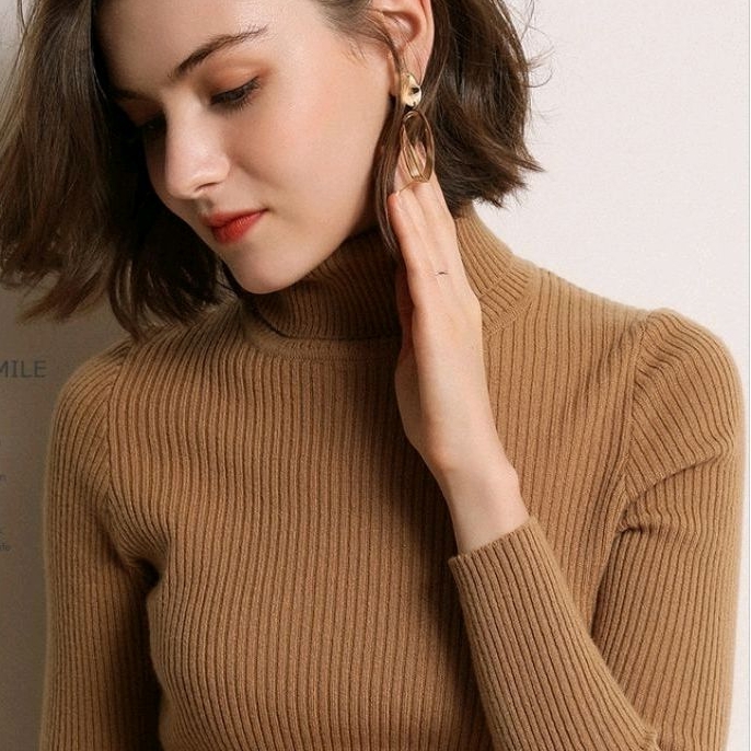 SN - TURTLENECK/LONGNECK sweater rajut wanita ribbed