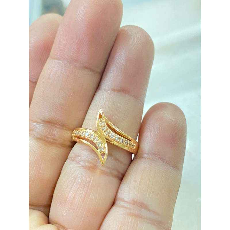 Cincin wanita lapis emas  cincin permata zircone xuping yaxiya replika emas