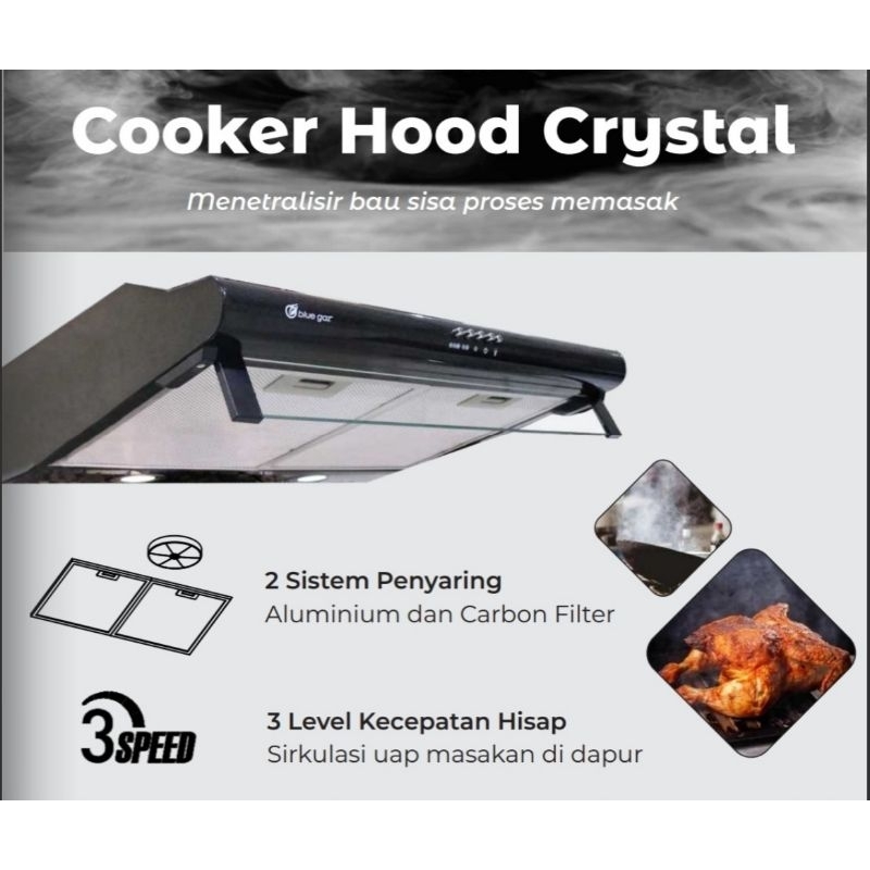 Cooker Cook Cooking Kitchen Hood Penyedot Penghisap Asap Dapur Vienta Crystal Blue Gaz Kitchen Smoke