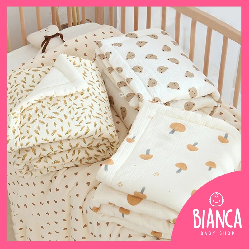 BIANCA - BEAR SERIES Selimut Anak Bahan Soy Bean Fiber Cotton Size 110cm x 130cm