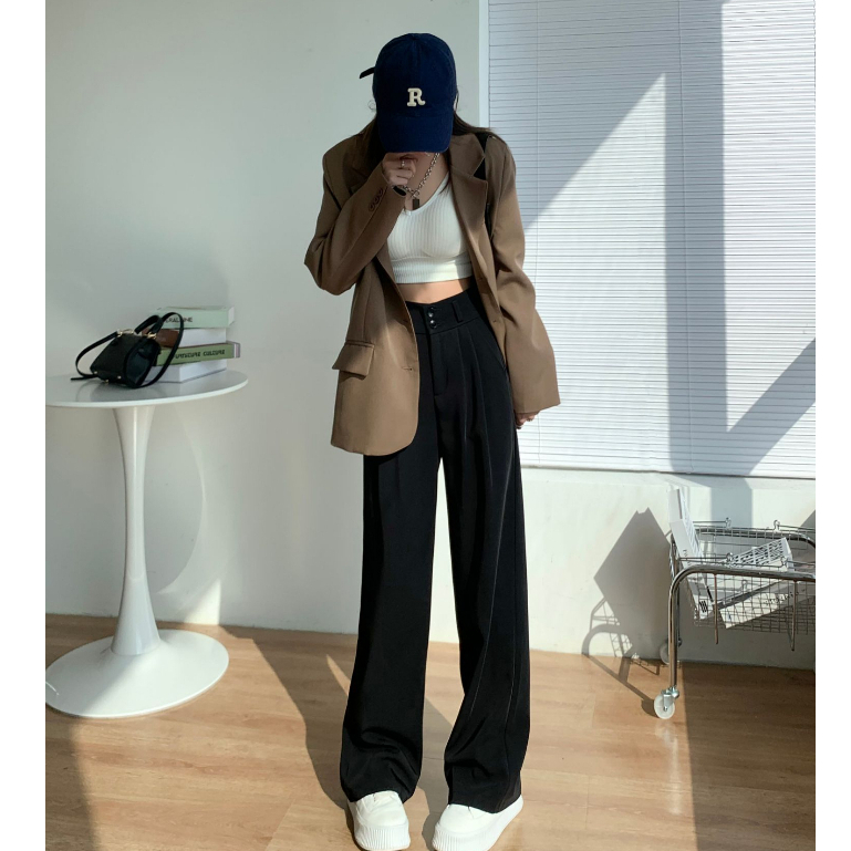 Celana Wanita Kekinian Kulot Highwaist Casual Premium Kancing Korean Style Celana Panjang