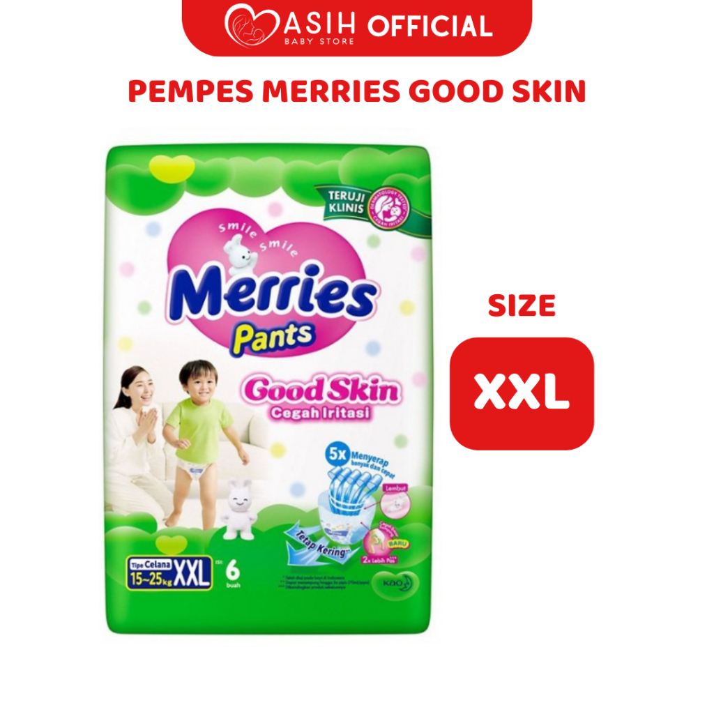Pempes Bayi Merries Pants Ukuran XXL 6 - Popok Sekali Pakai Pempers Bayi