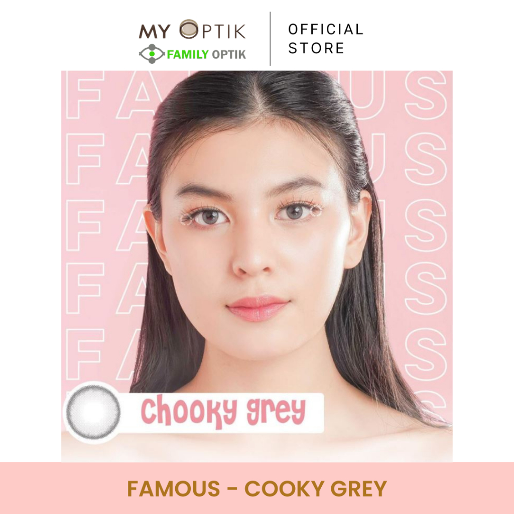 Famous With Biomoist  Cooky Grey Monthly Softlens Warna