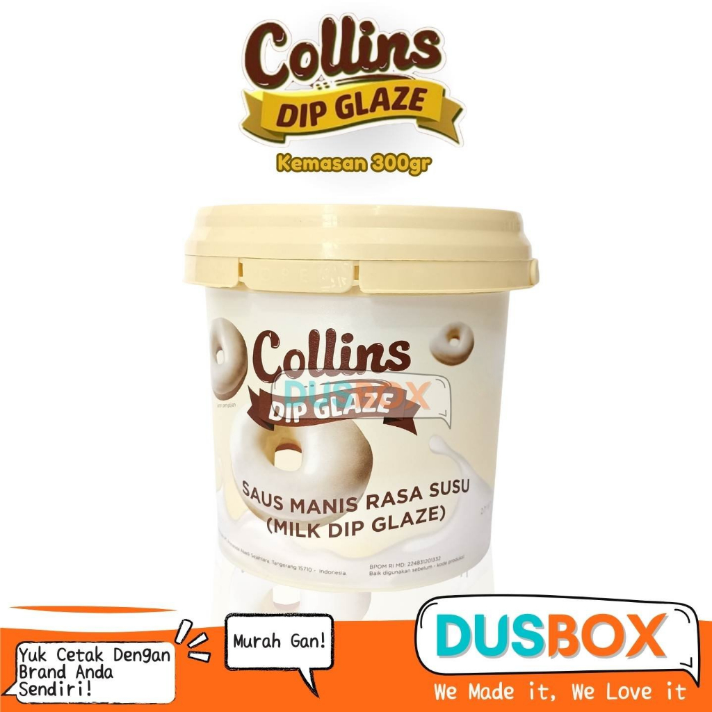 

NG Collins Dip Glaze 300gr / Toping Donat Collins / Selai Donat / Collins Selai Donat