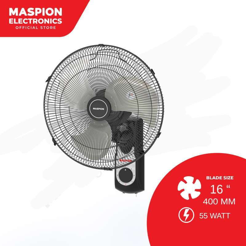 Kipas Angin Dinding / Wallfan Maspion 1609 16 Inch Baling baling Stainless